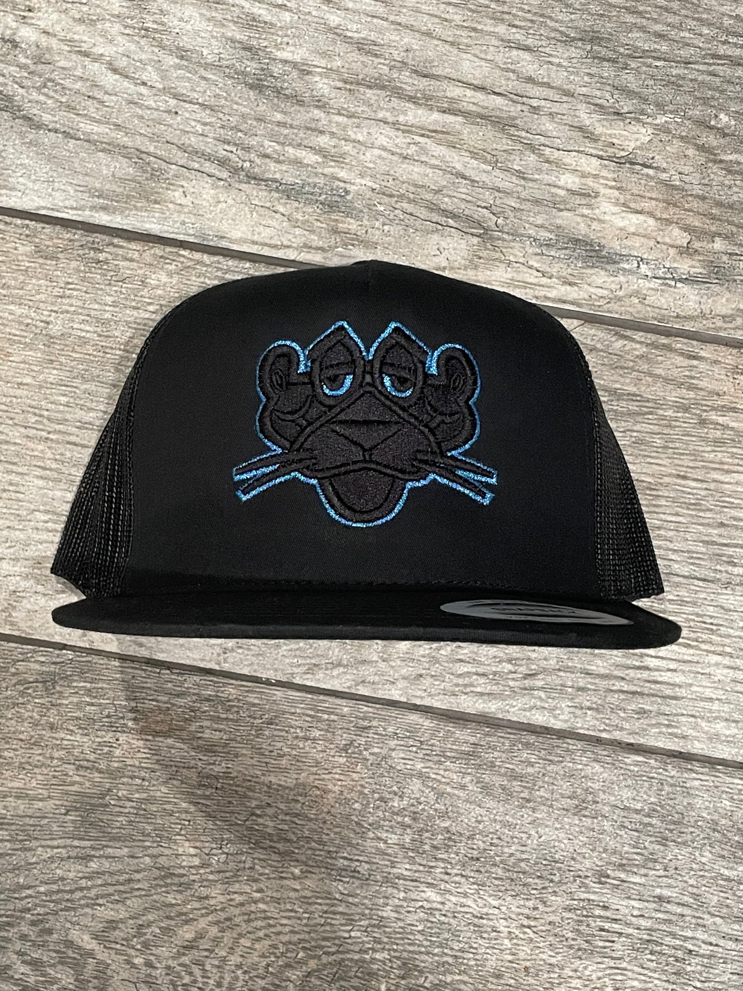 Panther Metallic Thread Puff Embroidery.