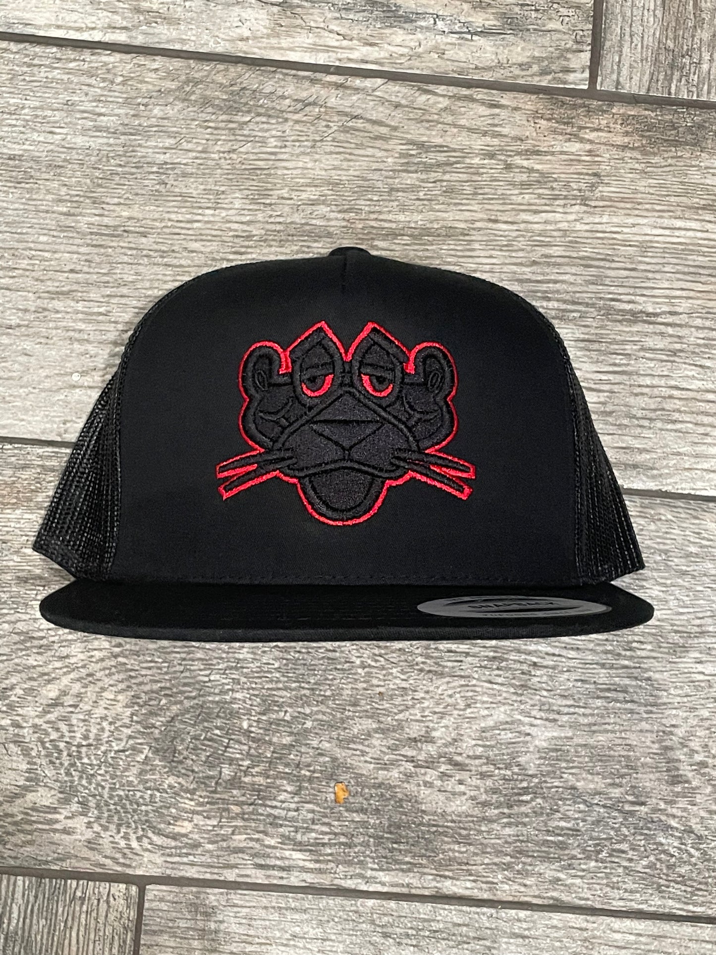Panther Metallic Thread Puff Embroidery.