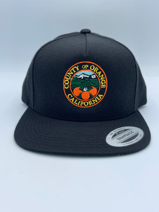 Orange County Embroidered Black Hat.